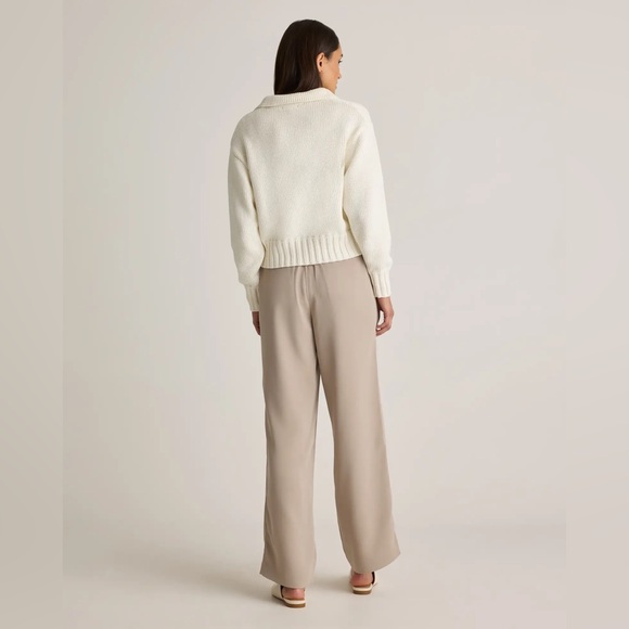 QUINCE women’s Stretch Crepe Pleated Wide Leg Pants - Picture 2 of 16